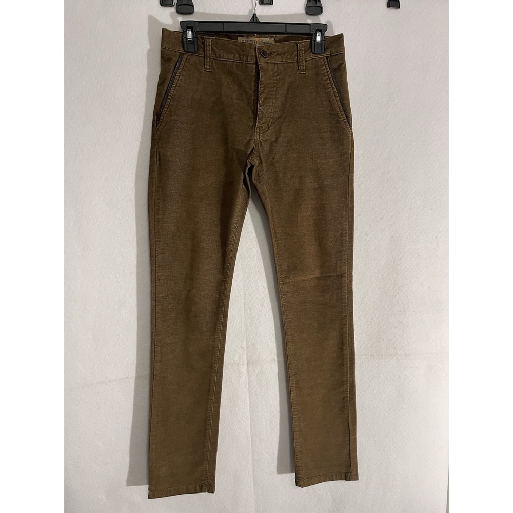 IDENTITI Men's Brown Corduroy Pants Straight Leg Flat Front Size 30